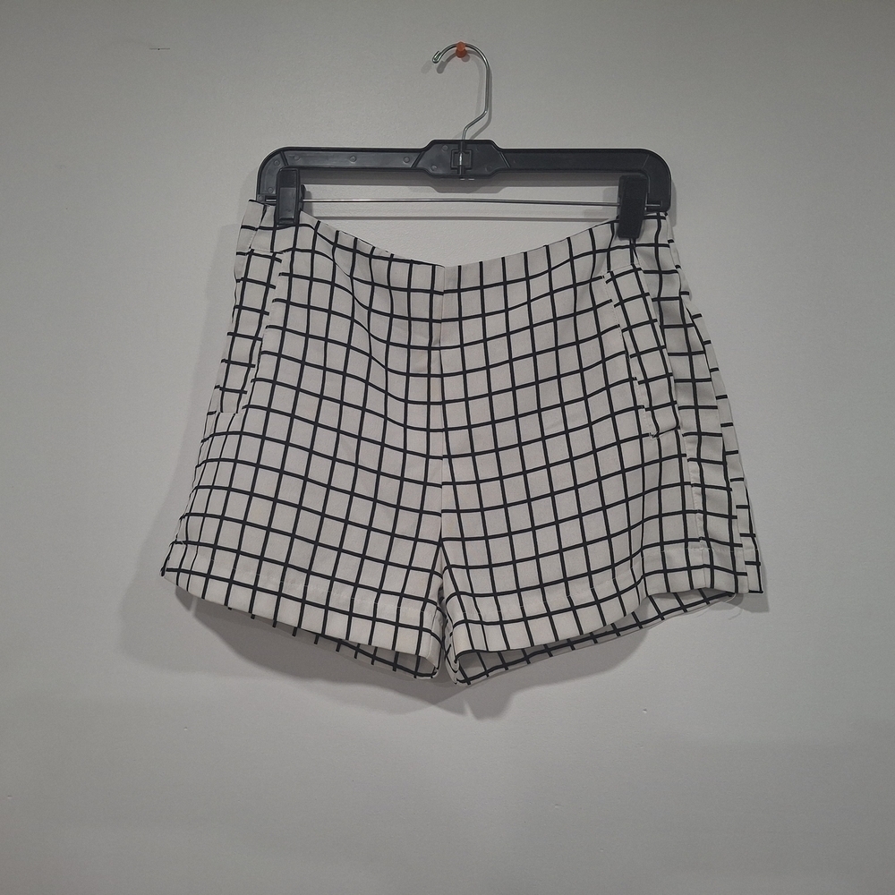 Sophie Rue Women's Black and White Checkered Shorts